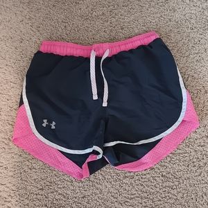 Girls Small Pink and Gray Underarmour Shorts